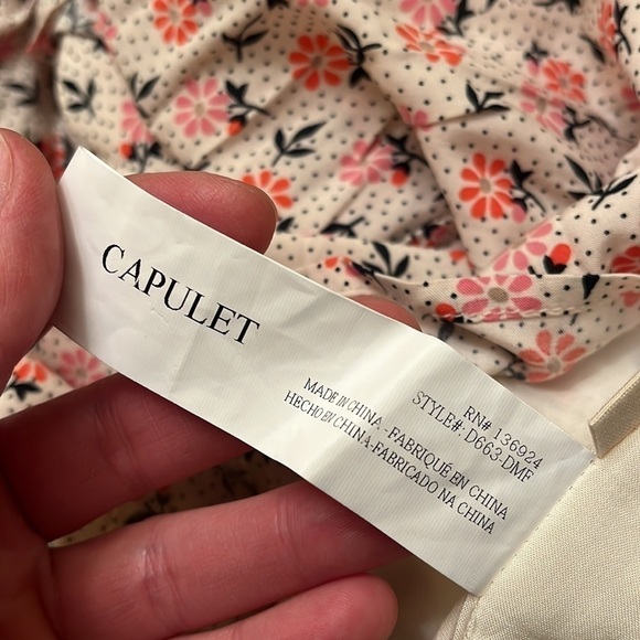 Capulet Josette Cream Pink Dotted Micro Floral Babydoll Mini Dress NWT - Picture 6 of 14